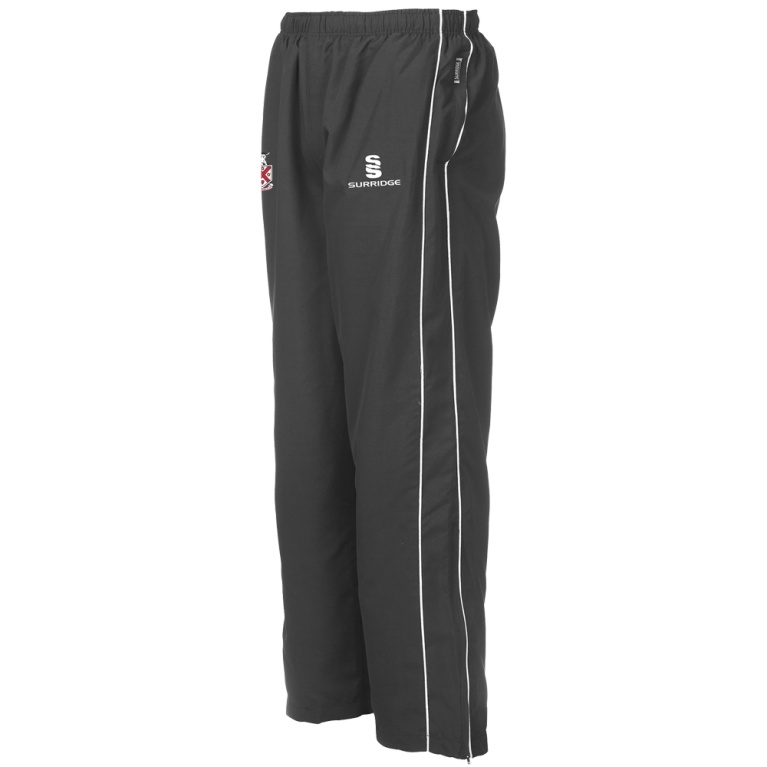 HORNCHURCH CC Classic Tracksuit Pant With Thigh Length Zip Black Mens